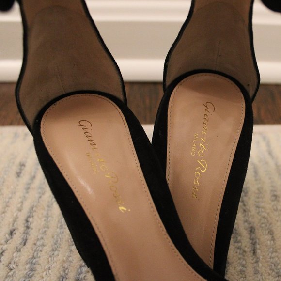 Gianvito Rossi, black suede ankle strap heels, US size 7.5 - Picture 4 of 8